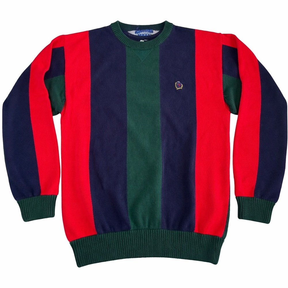 Vintage Tommy Hilfiger Sweater Striped Rugby Crewneck Y2K 90s Men’s Large